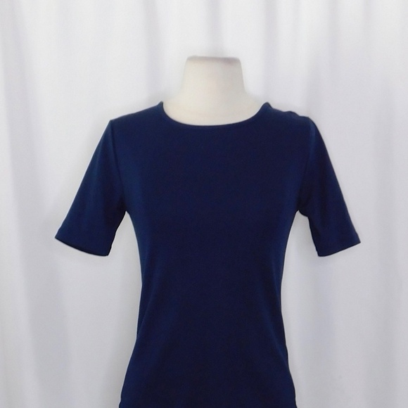 NWT!! J. CREW Perfect Fit T-Shirt Knit Top Solid Navy Blue Short Sleeve X-Small - Picture 4 of 12
